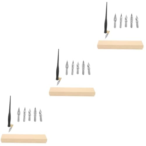 EXCEART 3 Ensembles Encrier Stylo de Dessin pour Débutants Usage Professionnel Métal Spirituel