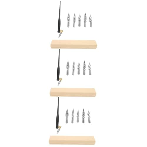 NUOBESTY Ensembles de 3 stylos inclinés pastel encrés trousse pratique Métal pour dessinateurs en herbe