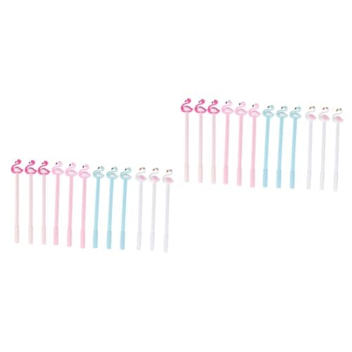 Operitacx Stylo à Encre Gel Flamboyant pour Étudiants - 24pièces - Forme de Flamant - Fournitures Scolaires Pratiques