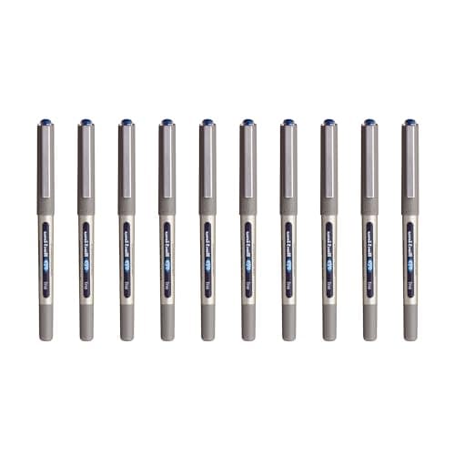 Uni-ball - stylos rolliers encre liquide 0,7 mm - pour écriture - 8 couleurs différentes - ensemble de 10 stylos Eye Fin — bleu