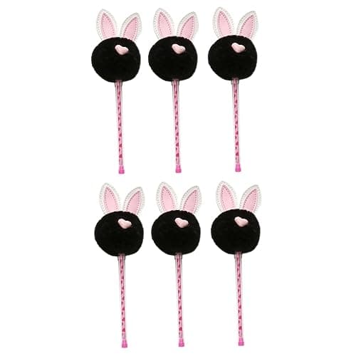 Tofficu Stylos à Encre Gel Noir Design Oreilles De Lapin École Étudiant Prix Écriture Fluide Matériaux Sûrs 6Pièces