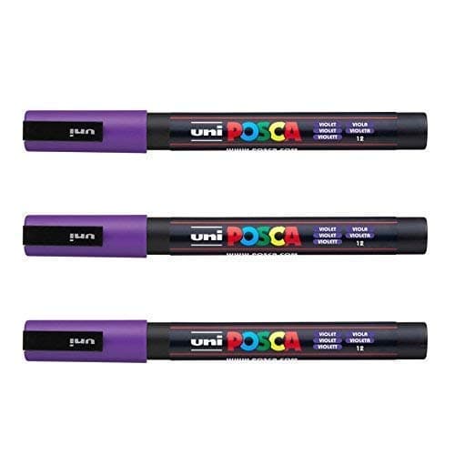 Posca Marqueurs PC-3 M Uni-Ball + Gamme complète de 40 couleurs disponibles + Artisans et passionnés + Décoration et art — violet