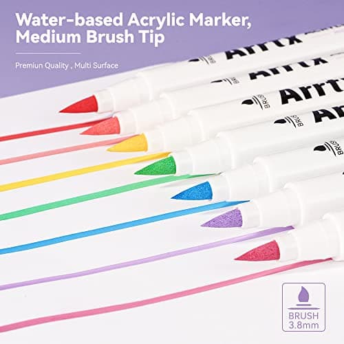 Marqueur acrylique Arrtx 30 couleurs pour peinture Roche œuf de Pâques Bois métal Plastique Verre Toile non toxique sans