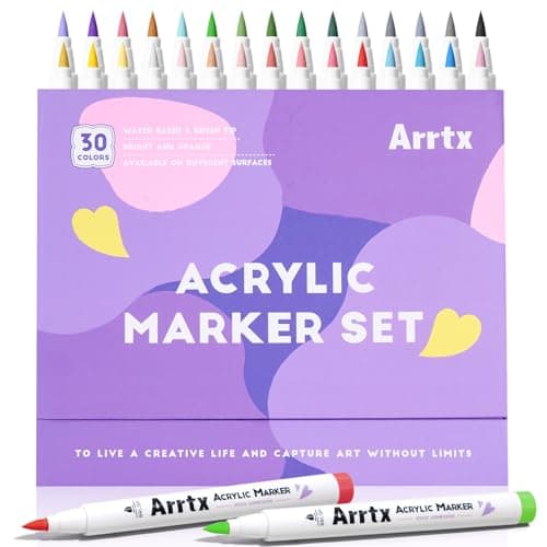 Marqueurs Arrtx pour peinture acrylique 30A couleurs : marqueurs pointe pinceau pour artisans et créatifs, peinture acry