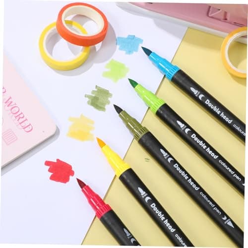 LIGHTAOTAO Lot de 24 stylos pinceaux aquarelle à double pointe marqueurs à base d'eau pour adults couleurs variées porta