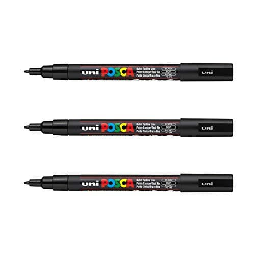 POSCA - Marqueurs à Base d'Eau pour Peinture - Pointe Conique et Fine - Tout Support Compatible - Pour Professionnels et