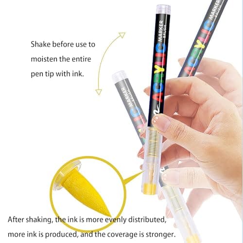 Marqueurs acryliques droits forte couverture pour adultes coloriage Lot de 24