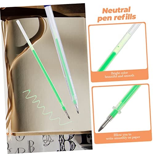 NUOBESTY Stylos Gel Décoratifs Lot de 2 Recharges Colorées pour Étudiants au Bureau et à la Maison - 100 Pièces