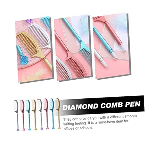 VILLCASE Lot de 3 Stylos de Signalisation Portables pour Étudiants | Stylos Amusants en Forme de Peigne | Stylo À Bille