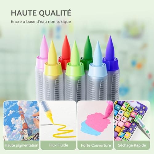Arrtx Peintures Acryliques 36 Couleurs pour Pierre et Verre, Fournitures d'Art Étanches pour Loisirs Créatifs, Marqueurs