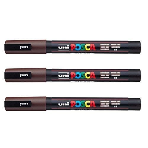 Posca Marqueurs PC-3 M Uni-Ball + Gamme complète de 40 couleurs disponibles + Artisans et passionnés + Décoration et art — marron foncé