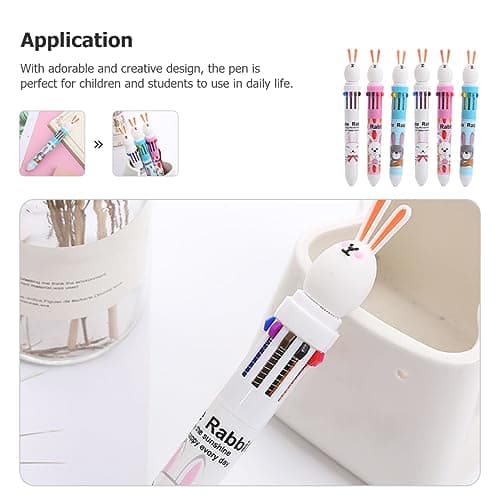 NUOBESTY Stylos À Bille Kawaii 3 Ensembles 6 Pièces pour Enfants Effaçables Portatifs 3 Couleurs * 10