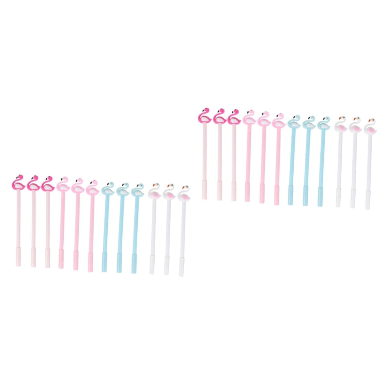 Operitacx Stylo à Encre Gel Flamboyant pour Étudiants - 24pièces - Forme de Flamant - Fournitures Scolaires Pratiques