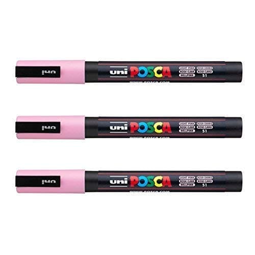 Posca Marqueurs PC-3 M Uni-Ball + Gamme complète de 40 couleurs disponibles + Artisans et passionnés + Décoration et art — rose clair