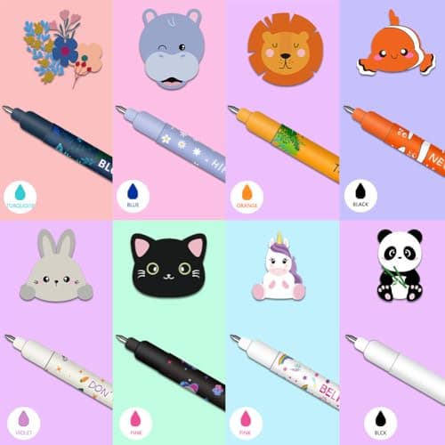 Stylos gel effaçables thermosensibles pour bureau et école (2 en 1 trousse crayons) (F)  
Effaçables thermosensibles 2 e
