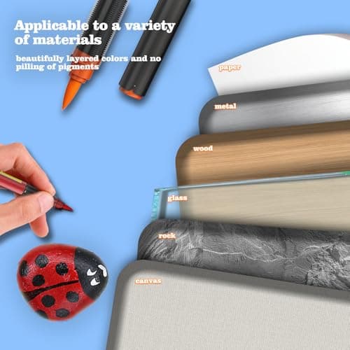 Risiours Marqueurs acryliques 12 couleurs Adultes Oeuf de Noël Fournitures de peinture acrylique