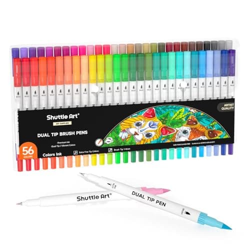 Marqueurs pastel Shuttle Art Lot de 56 stylos pour adultes Global Recycled Standard  
Feutres à double pointe Shuttle Ar — Multicolore