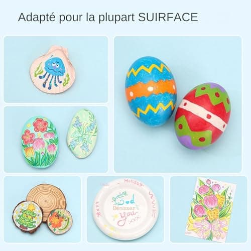 Stylos artistiques Rrlihjgu 60 Couleurs pour Coloriage et Peinture sur Verre Tissu Bois | Traitement Acrylique | Idéal p