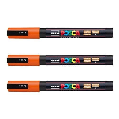 Posca Marqueurs PC-3 M Uni-Ball + Gamme complète de 40 couleurs disponibles + Artisans et passionnés + Décoration et art — Orange