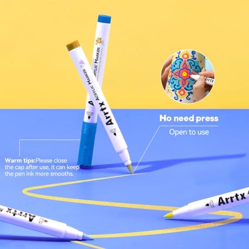 Arrtx Marqueurs 60A Imperméables pour Peinture sur Pierre, Œufs de Pâques, HobbyistesJamais Sans Tache Nombreux Formats