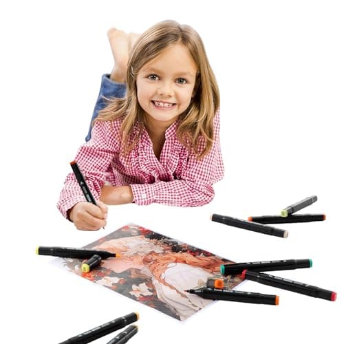 Ordeluxe 120 couleurs feutre à alcool pour artistes et adultes à colorier, séchage rapide en une seconde, avec étui de t