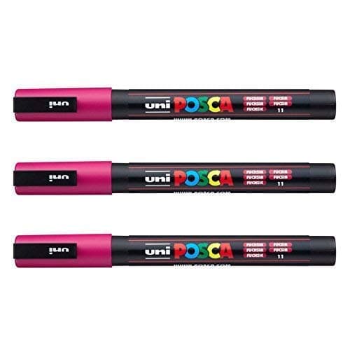 Posca Marqueurs PC-3 M Uni-Ball + Gamme complète de 40 couleurs disponibles + Artisans et passionnés + Décoration et art — fuchsia