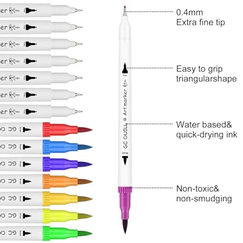 GC QUILL Couleurs Feutres Adulte Enfants Dessin GC-N100W

GC QUILL Feutres Double Pointe Fine GC-N100W

GC QUILL Feutres