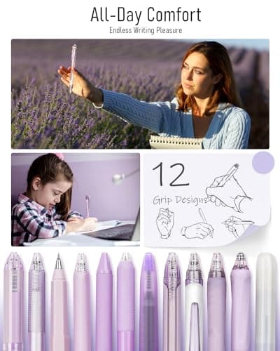 Four Candies Bleuet Crayon Set Neutral 11 Bons_feuillets et 1 Marcador, Pointe Fine Rétrogérez 0.5mm, Stylets Adhésifs M