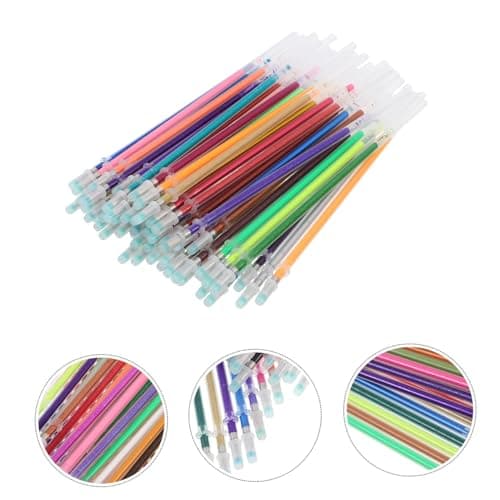Veemoon Recharge de Stylos Gel Colorés Pailletés Pointe Fine Recharges d'Encre Fluorescente Art et Coloriage