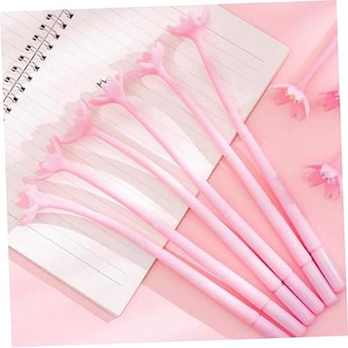 TEHAUX Stylos Gel Rose Créatifs Romantiques Avec Fleurs Fournitures Scolaires Bureau Étudiants