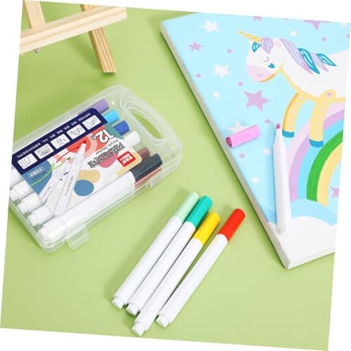 DIYEAH Couleurs Acryliques Feutres Marqueurs 12 Pièces pour Art et Artisanat - Idéaux pour Peindre Toile