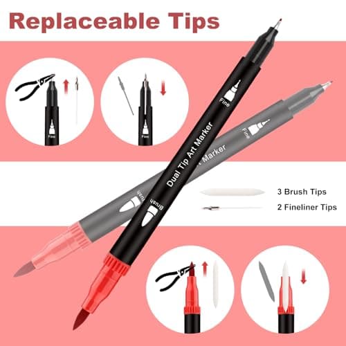 Gelanty Feutres Coloriage Adulte, 80 Stylos Double Pointe Aquarelle pour Adulte, Pinceaux Marqueurs de Qualité, Adaptés