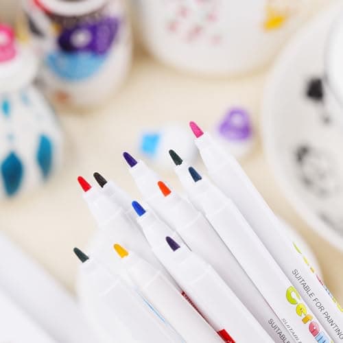 Forhome Marqueur Peinture Acrylique Porcelaine + Marqueur Peinture Porcelaine Lavable Au Lave-Vaisselle + Marqueur Peint
