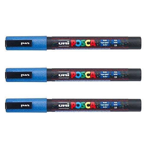 Posca Marqueurs PC-3 M Uni-Ball + Gamme complète de 40 couleurs disponibles + Artisans et passionnés + Décoration et art — Gliiter Blue