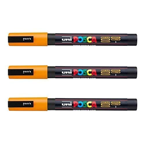 Posca Marqueurs PC-3 M Uni-Ball + Gamme complète de 40 couleurs disponibles + Artisans et passionnés + Décoration et art — jaune vif
