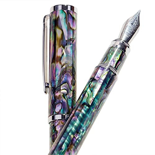 Stylo plume LACHIEVA Schmidt coquillage d'ormeau pointe fine pour homme et femme coffret cadeau fête