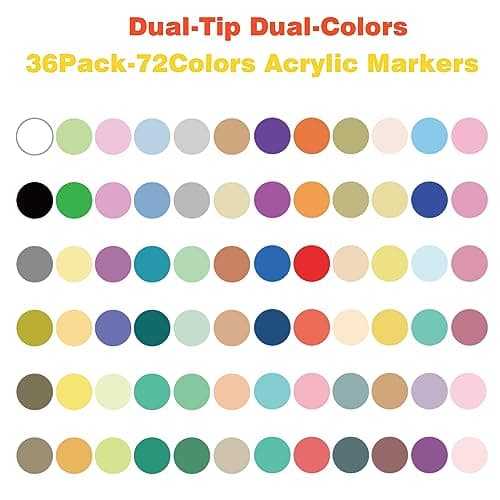 Marqueurs Peinture Acrylique Patamiyar 72 Couleurs pour Roche Toile DIY