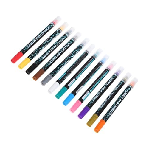 DIYEAH Marqueurs Acrylique 12Pièces Pour Tasses Céramique Verre Bois Adultes Artisanat Fournitures ArtISTiques