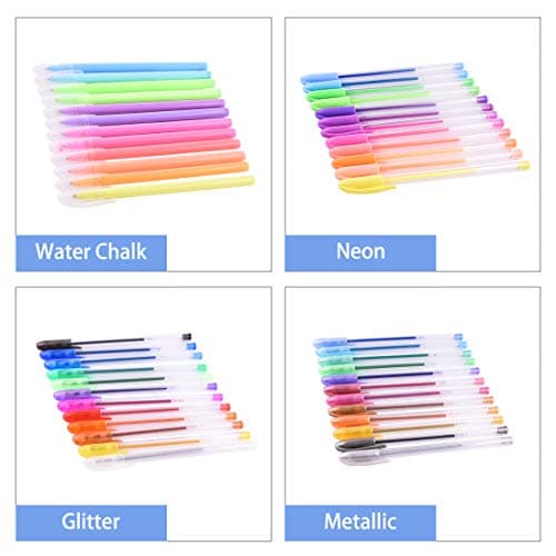 Gurkkst Ensemble de 48 Stylos à Encre Gel de Couleur Gel Paillettespour Adultes - Peinture, Écriture et Coloriage - 12 M