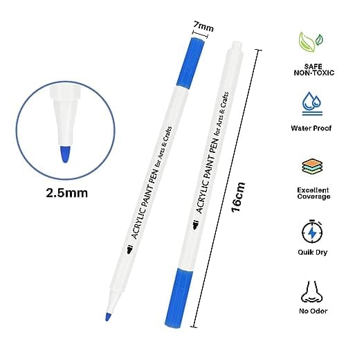 Stylos peinture acrylique TBC 24 couleurs pour artistes amoureux de la créativité, étanche et résistant à l'eau pour pie