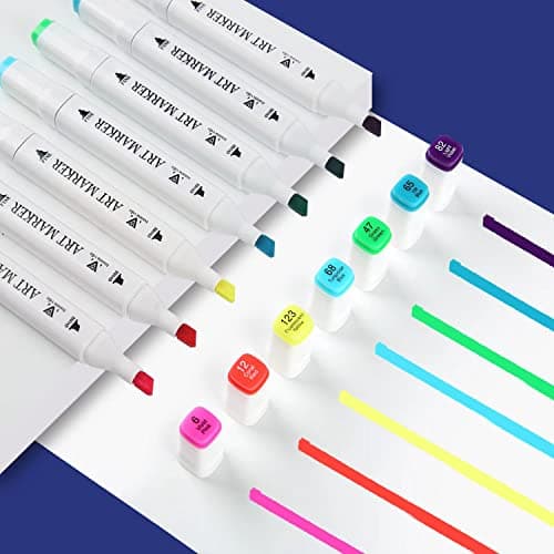 Mancola 100 Couleurs Feutres a Alcool Art Croquis, pour Artistes et Étudiants, DIY Esquisse MA-MK100