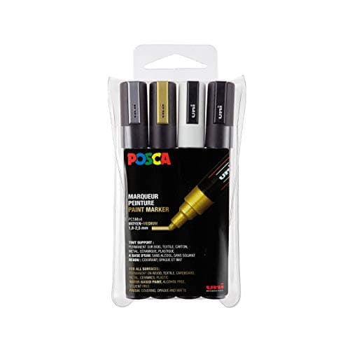 Marque POSCA Mitsubishi 3 Marqueurs Blancs PC5M Pointe Conique Pour Peinture à Base d'Eau Tous Supports.createClass() — COULEURS METAL