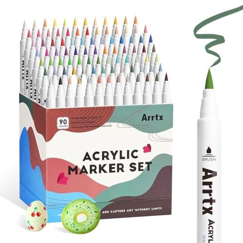 Marqueurs Acryliques Arrtx 90 pour Artistes et Adultes - Peinture sur Roche, Bois, Toile - Loisirs Créatifs 90A