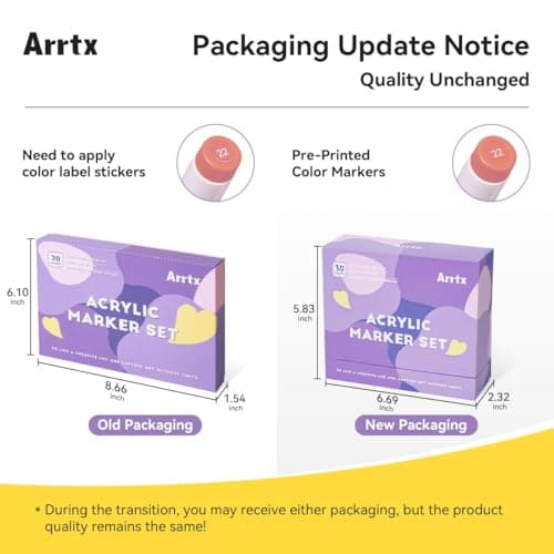 Marqueur acrylique Arrtx 30 couleurs pour peinture Roche œuf de Pâques Bois métal Plastique Verre Toile non toxique sans