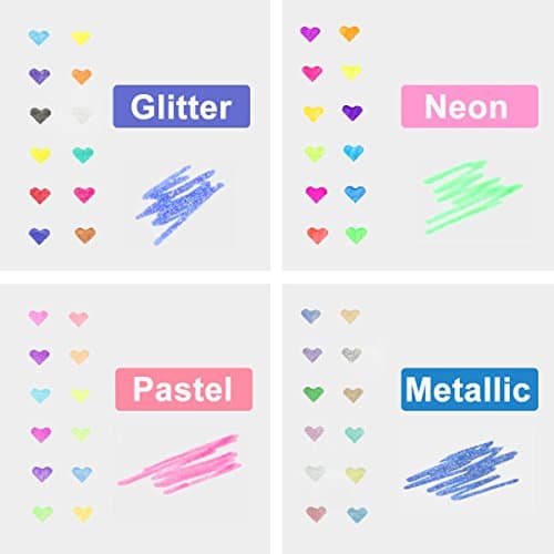 Mutsitaz 48 Stylos Gel Métallique Paillettes Néon Pastel Peinture Écriture Coloriage Adultes