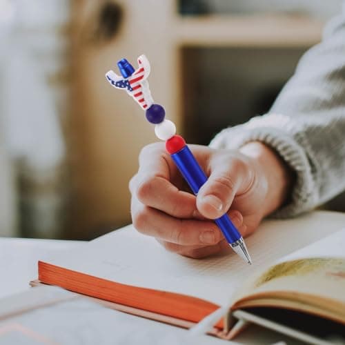 Stylo à Gel Operitacx Tête de Bœuf Motif Drapeau Américain Réutilisable Fête de l'Indépendance Étudiants