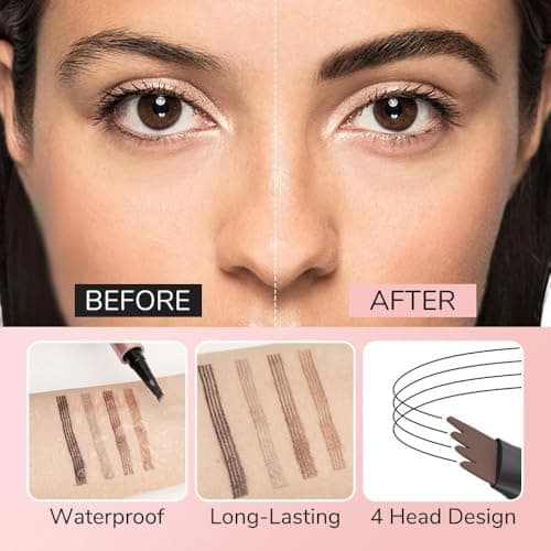 Crayon Sourcil Imperméable Magique 3D Waterproof 02# Marron Foncé pour Femmes Natural Look Crayon Yeux Crayon Sourcil 4