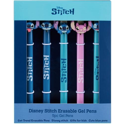 Stylos Harry Potter Effaçables Gel Kawaii pour Enfant Scolarité Encre Bleue (Lot de 5) — Encre Bleu Stitch