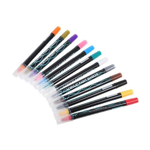 DIYEAH Acrylique Peinture Marqueurs Pour Adultes Artisanat Fournitures Art Céramique Verre Coloriage 12 Pièces