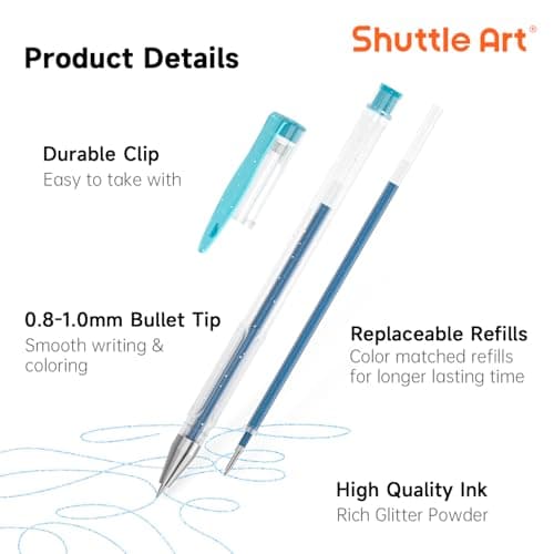 Stylos Pailletés Shuttle Art 80 Pièces pour Adultes et Enfants - Global Recycled Standard